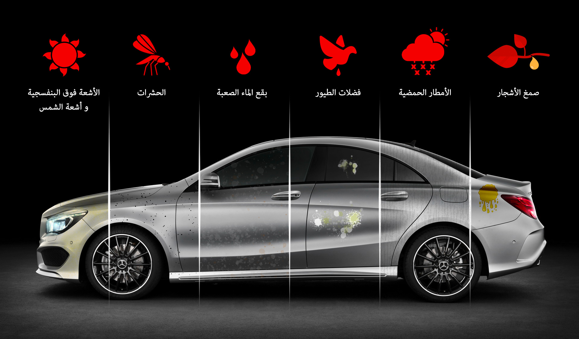 العوامل المفسدة لطلاء السيارات